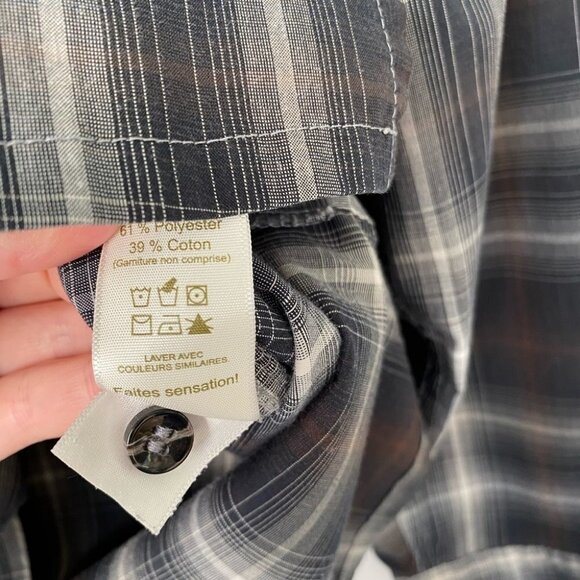 TILLEY Made in Canada Button Up Long Sleeve Plaid Shirt, Mens Size Medium - Picture 5 of 7